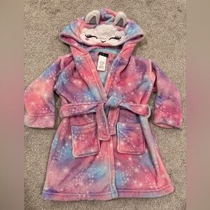 Cuddl Duds Kids Llama Hood Pajama Robe - Pink and Purple